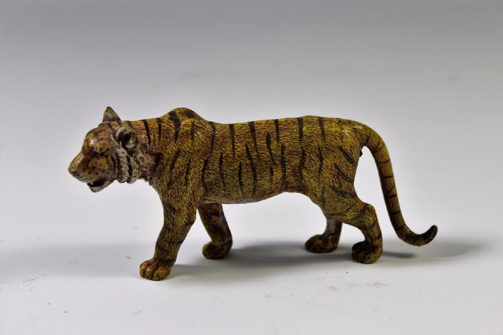 cold painted bronze tiger by franz bergman c1920