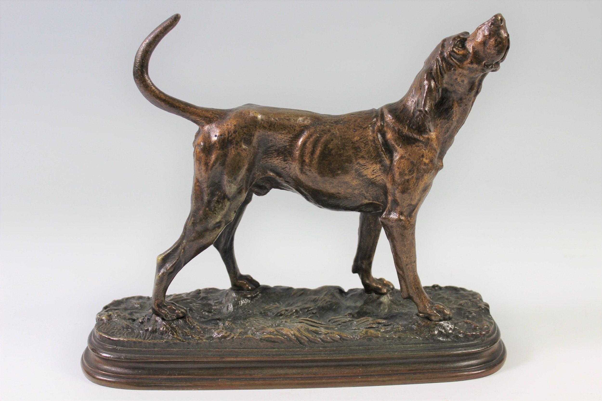 original 10 french bronze casting of a pointer dog by alfred dubucand c1880