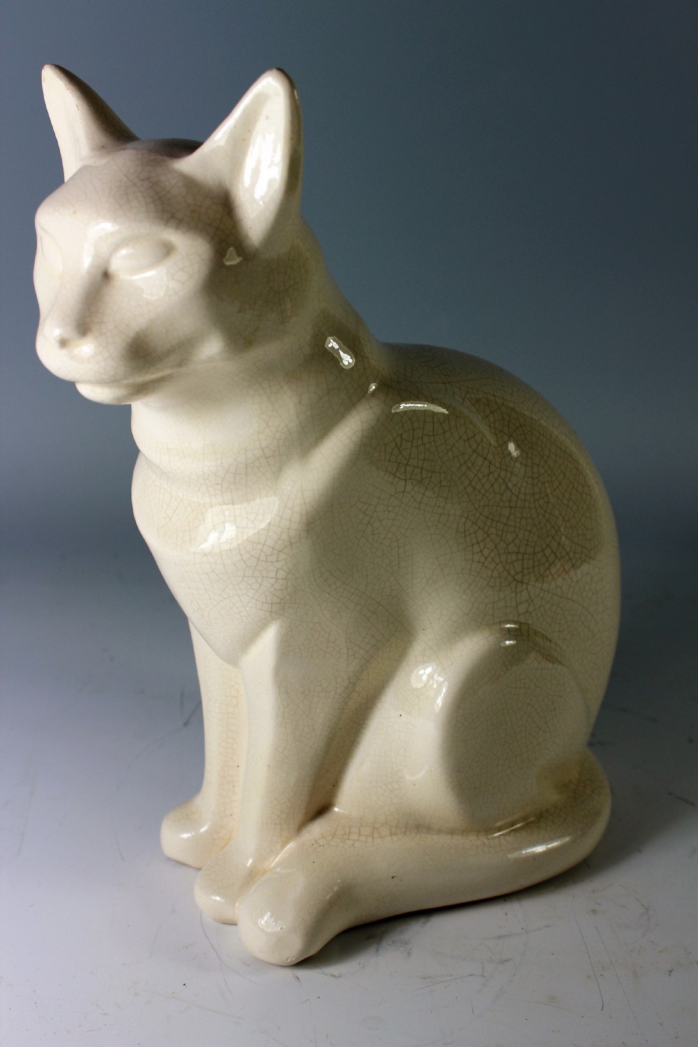 french art deco craquele cat c1930's