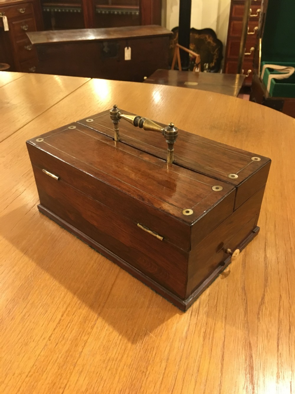 regency desk box in rosewood early 19th century