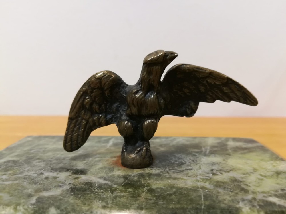 irish connemarra marble and bronze desk weight in the form of an eagle c19th