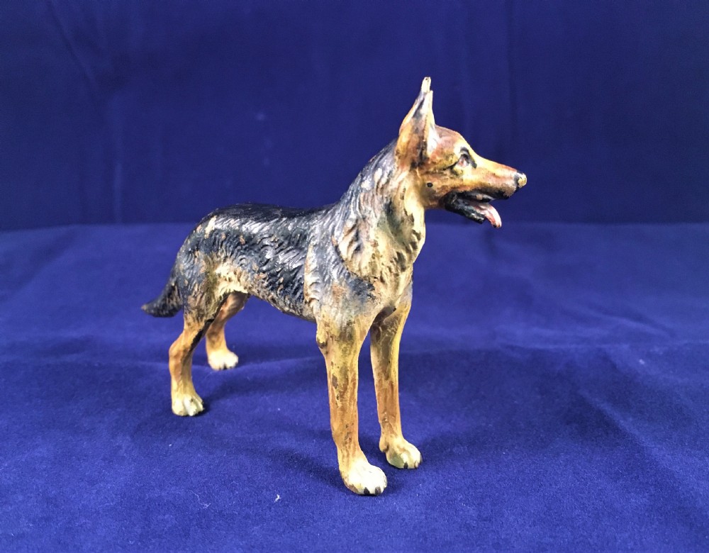 austrian cold painted alsatian dog with model manufacturer's stamp