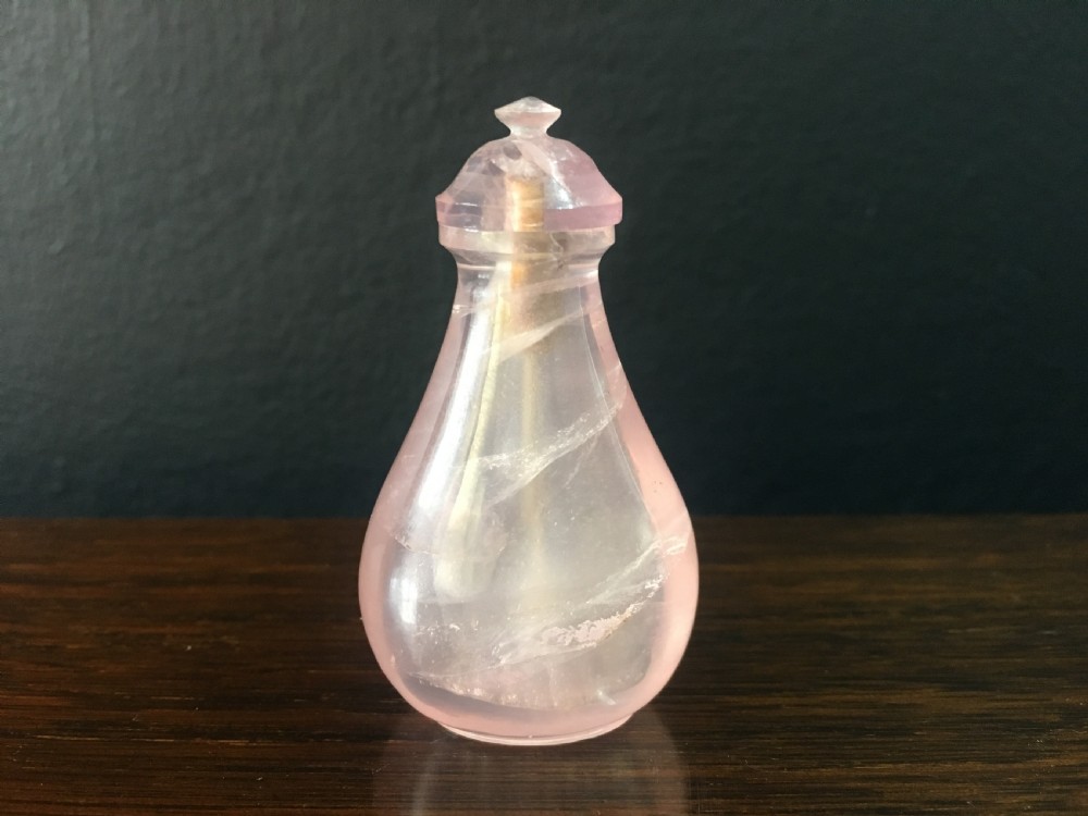 chinese rose quartz snuff bottle c19th