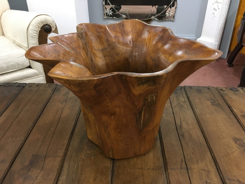 fruit wood sculpture centrepiece bowl