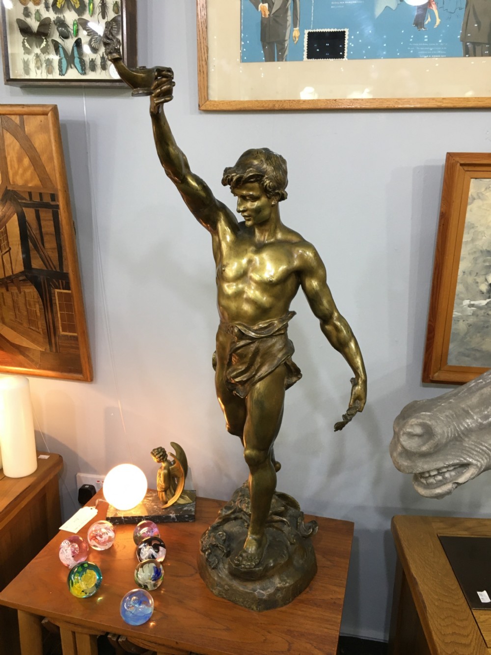 marcel debut 'wisdom' an original cast wax c19th bronze with inscription