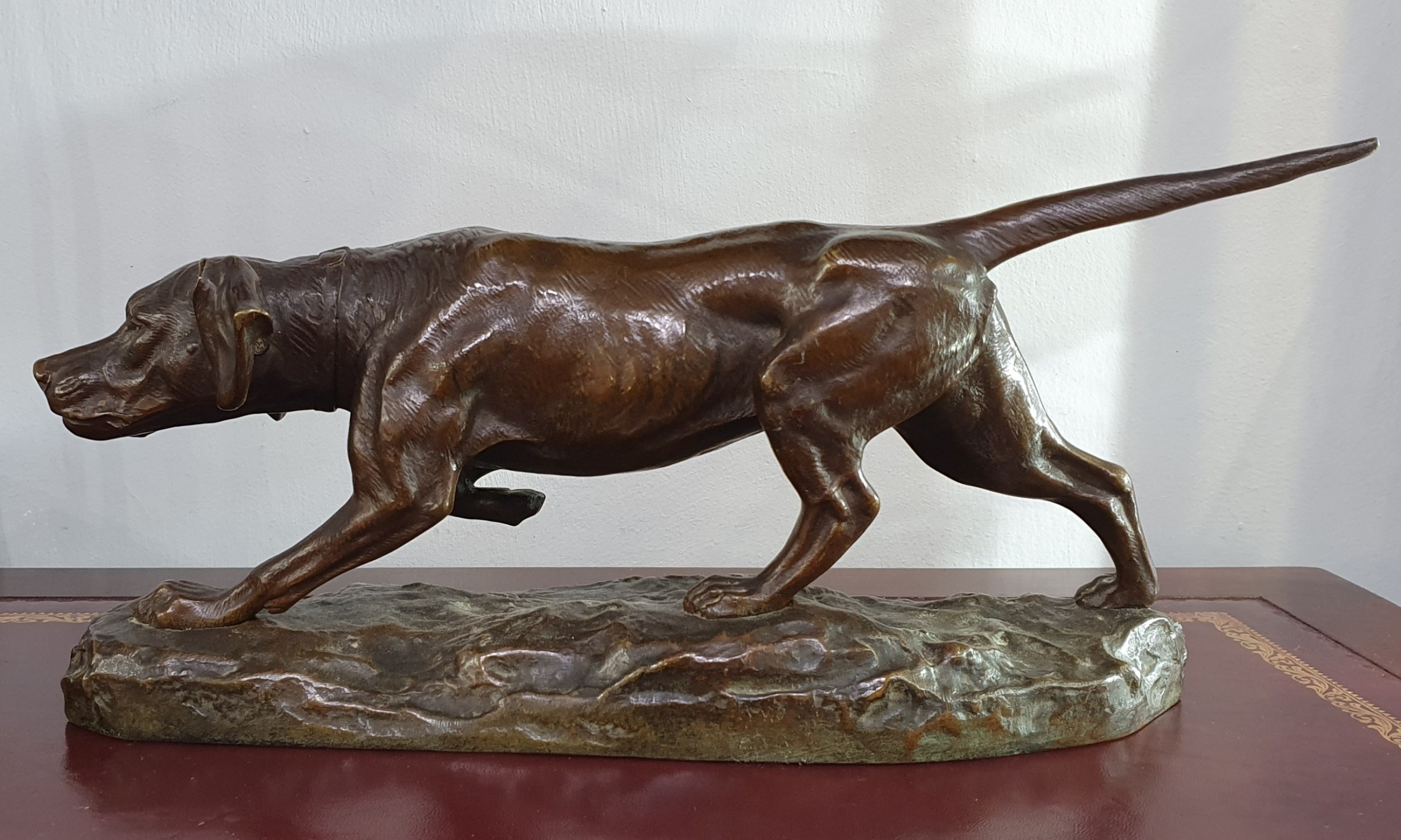 clovis edmond masson french bronze hunting dog c1880