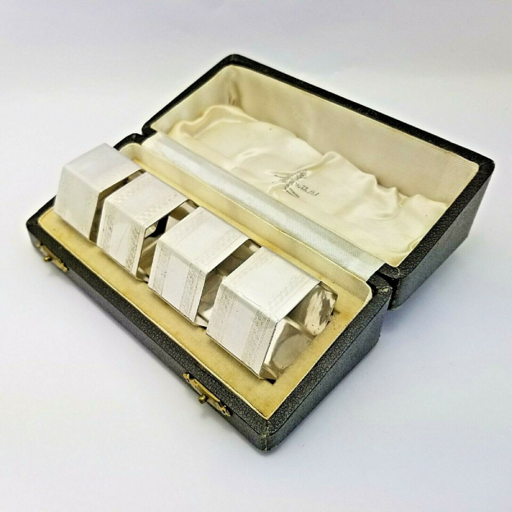 set of x4 mappin webb silver plated napkin rings c1930s