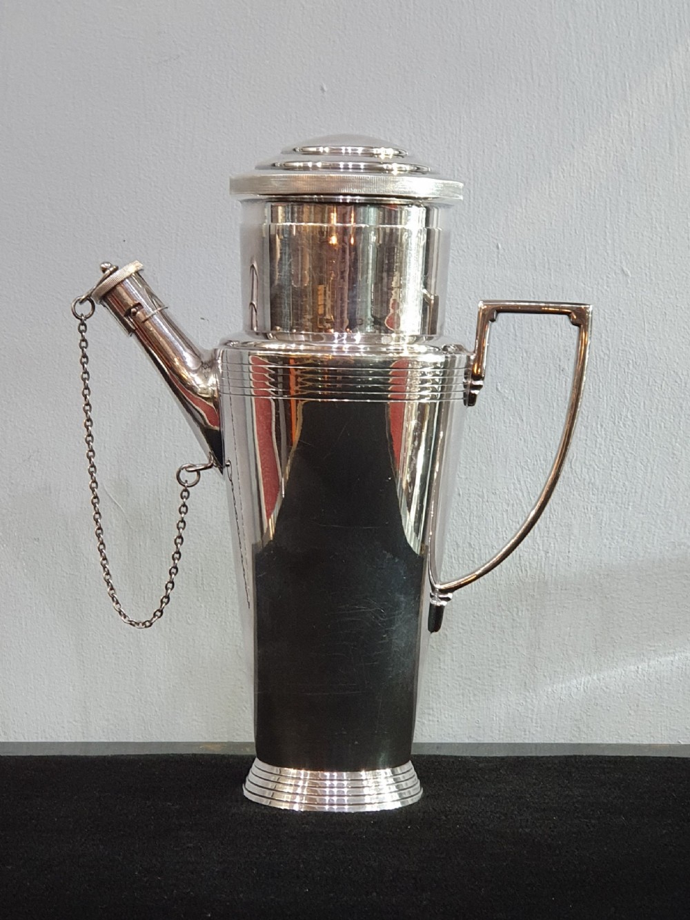 mappin webb keith murray silver plated cocktail shaker c1930