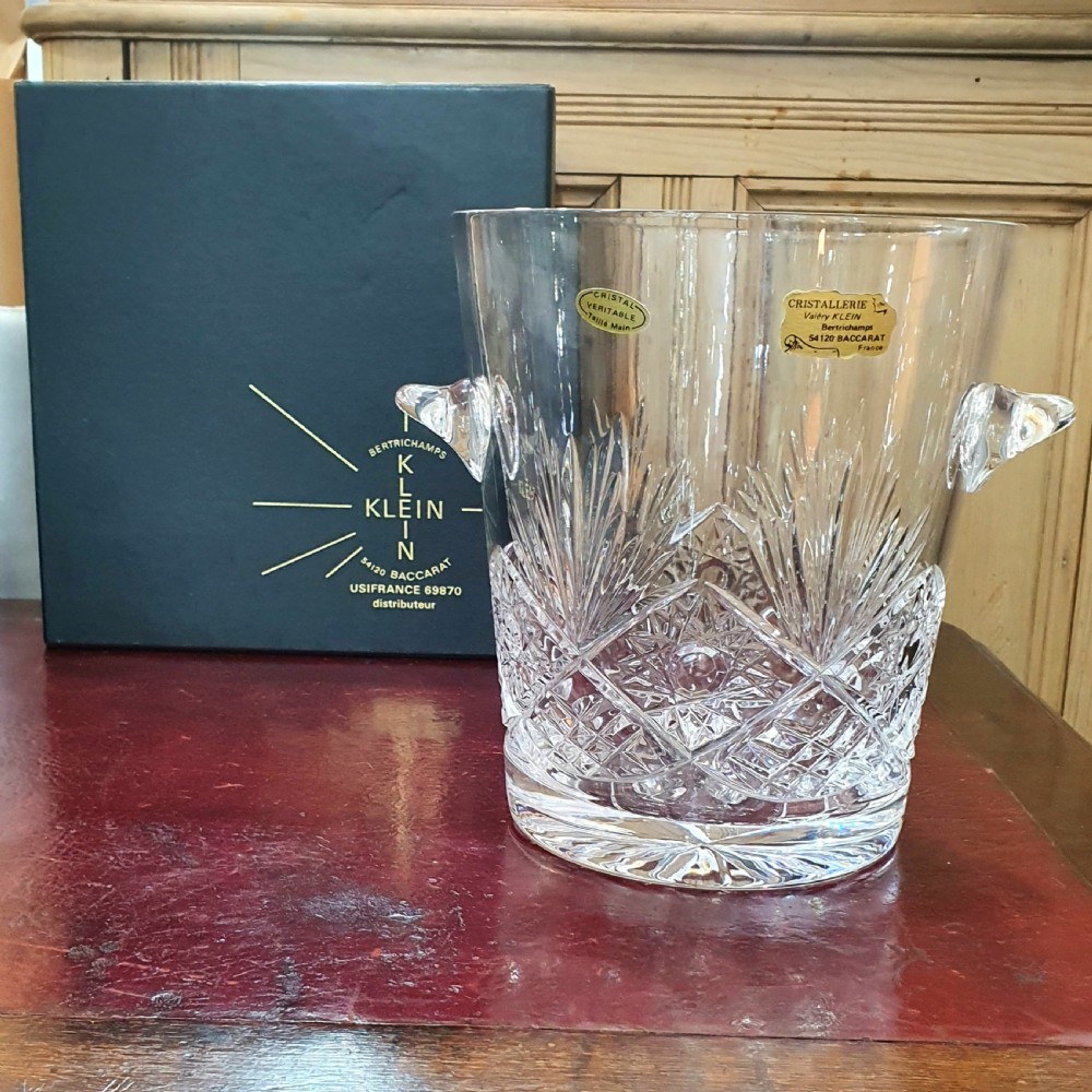 baccarat french lead crystal champagne cooler signed in original box unused