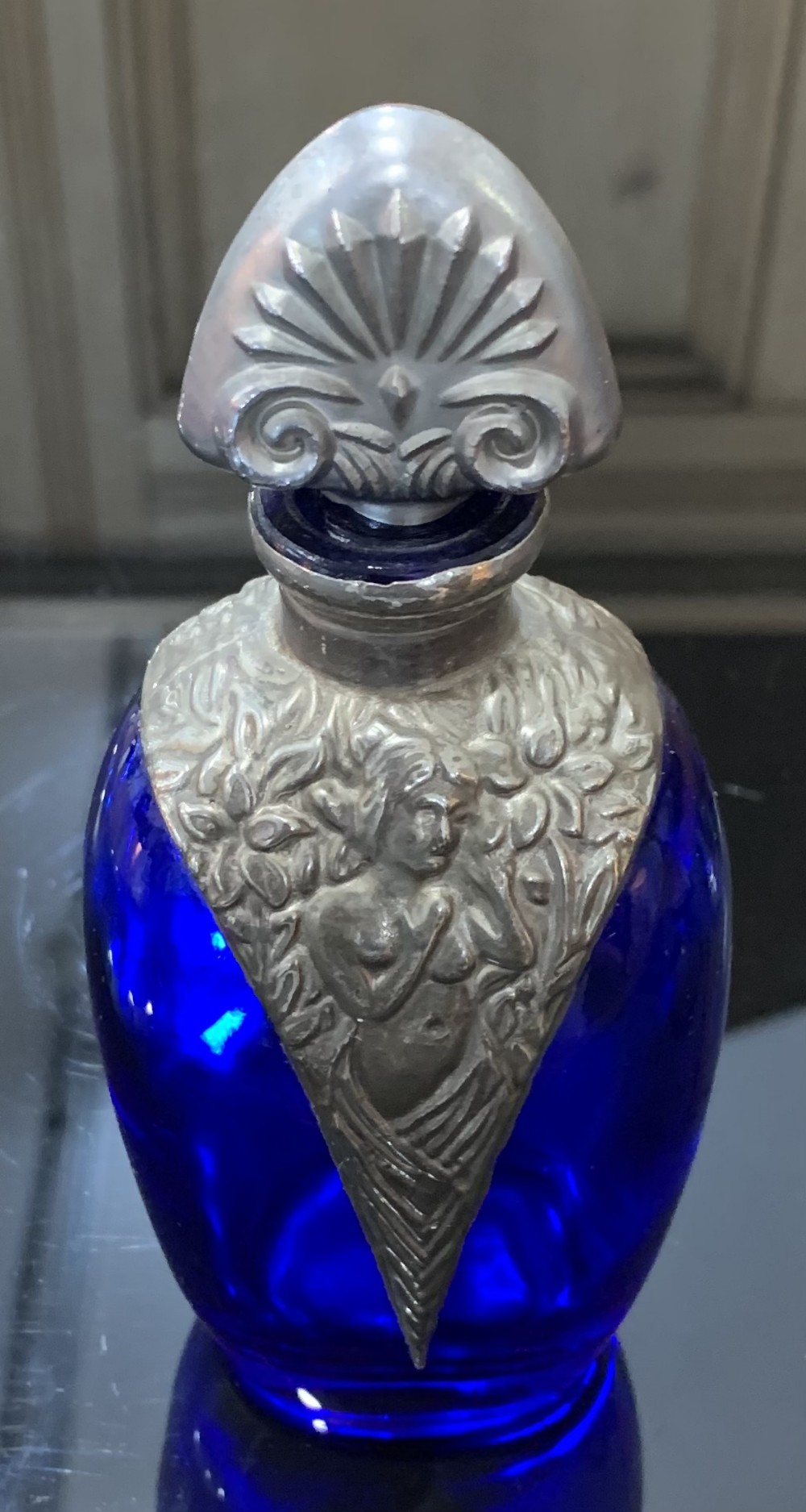 art deco cobalt blue murano glass perfume bottle c1930s