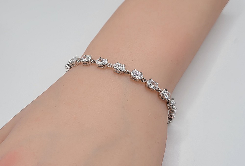 925 sterling silver cz bracelet