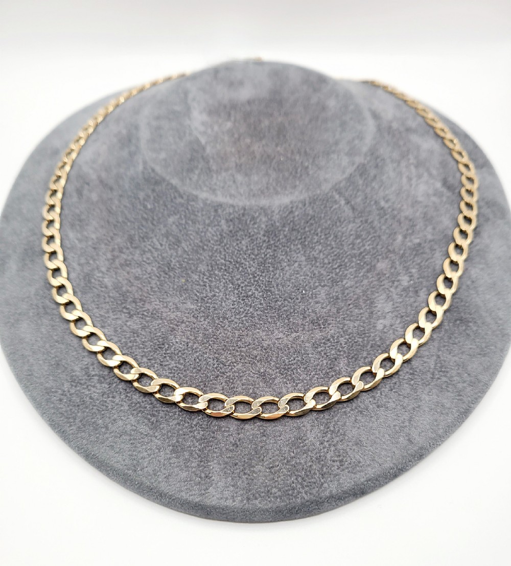 9ct gold 23 curb chain 6mm width necklace