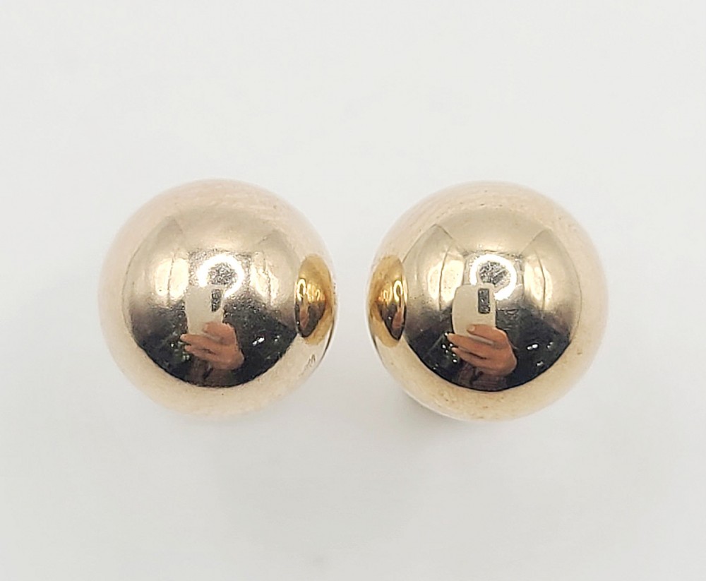 9ct gold ball stud earrings for pierced ears