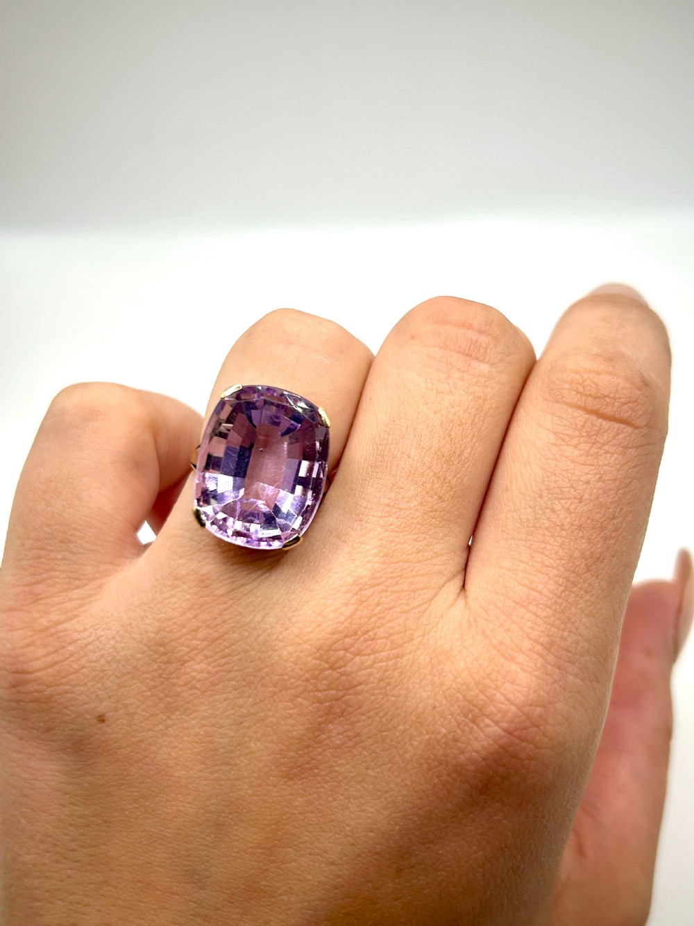 art deco era 25ct natural amethyst 9ct gold ring m12