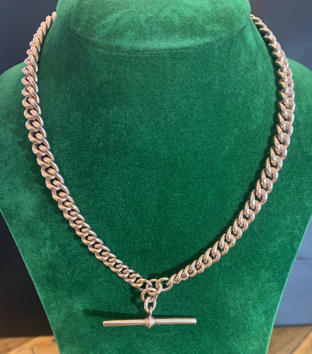 antique rose gold albert chain tbar