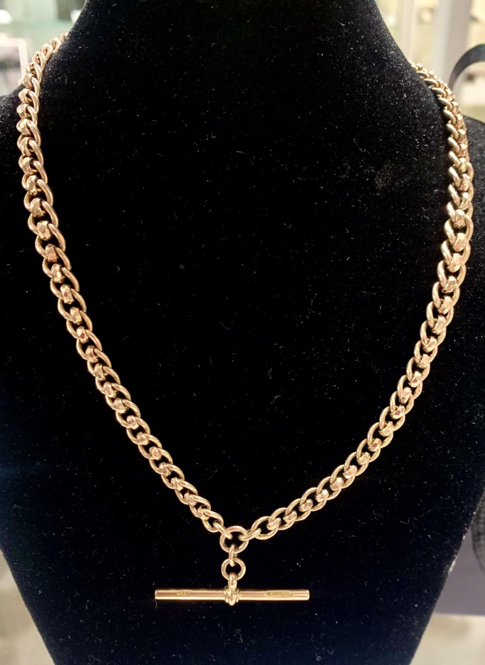 antique albert chain 9ct gold all links hallmarked